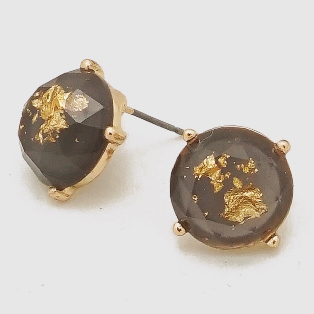 Jana Brown Resin Stud Earrings